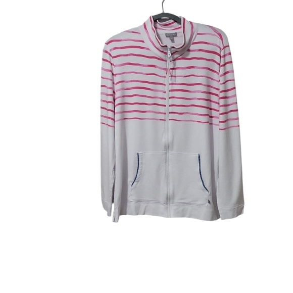 T by Talbots Mockneck Jacket Wavey Tie Dye XL - Picture 3 of 4